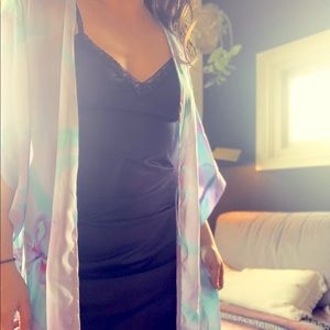 Black Lace trim Slip Dress